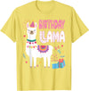 Family Matching Llama Birthday Party Supplies Birthday Llama Girl Birthday Party Llama Birthday Theme T-Shirt - Lemon Yellow