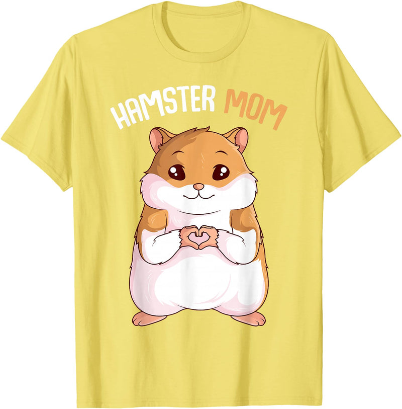 Women's Hamster Mom Hammy Girls T-Shirt - Lemon Yellow