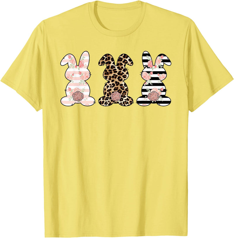 Cute Rabbit Lover Bunny Graphic T-Shirt (Silver Grey) in Lemon Yellow