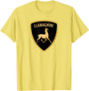 Llamaghini Apparel Co Llamaghini Funny Hillarious Llama Emblem Parody Fun Design T-Shirt - Lemon Yellow