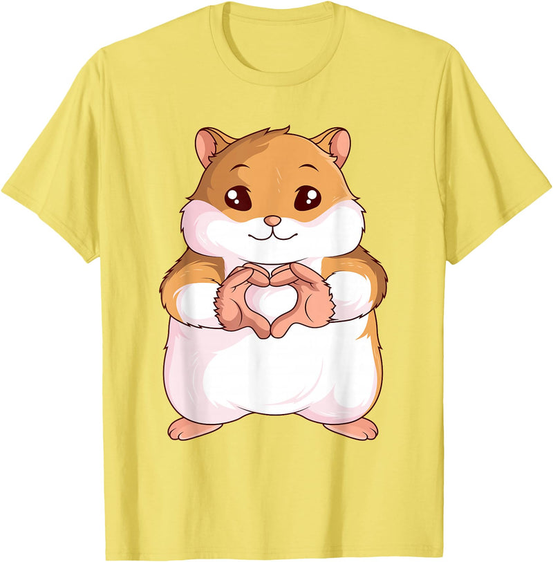 Hamster Lovers Girls Ladies T-Shirt - Lemon Yellow