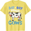 Cow Just a Boy Who Loves Cows Gift for Cow Lovers T-Shirt - Lemon Yellow
