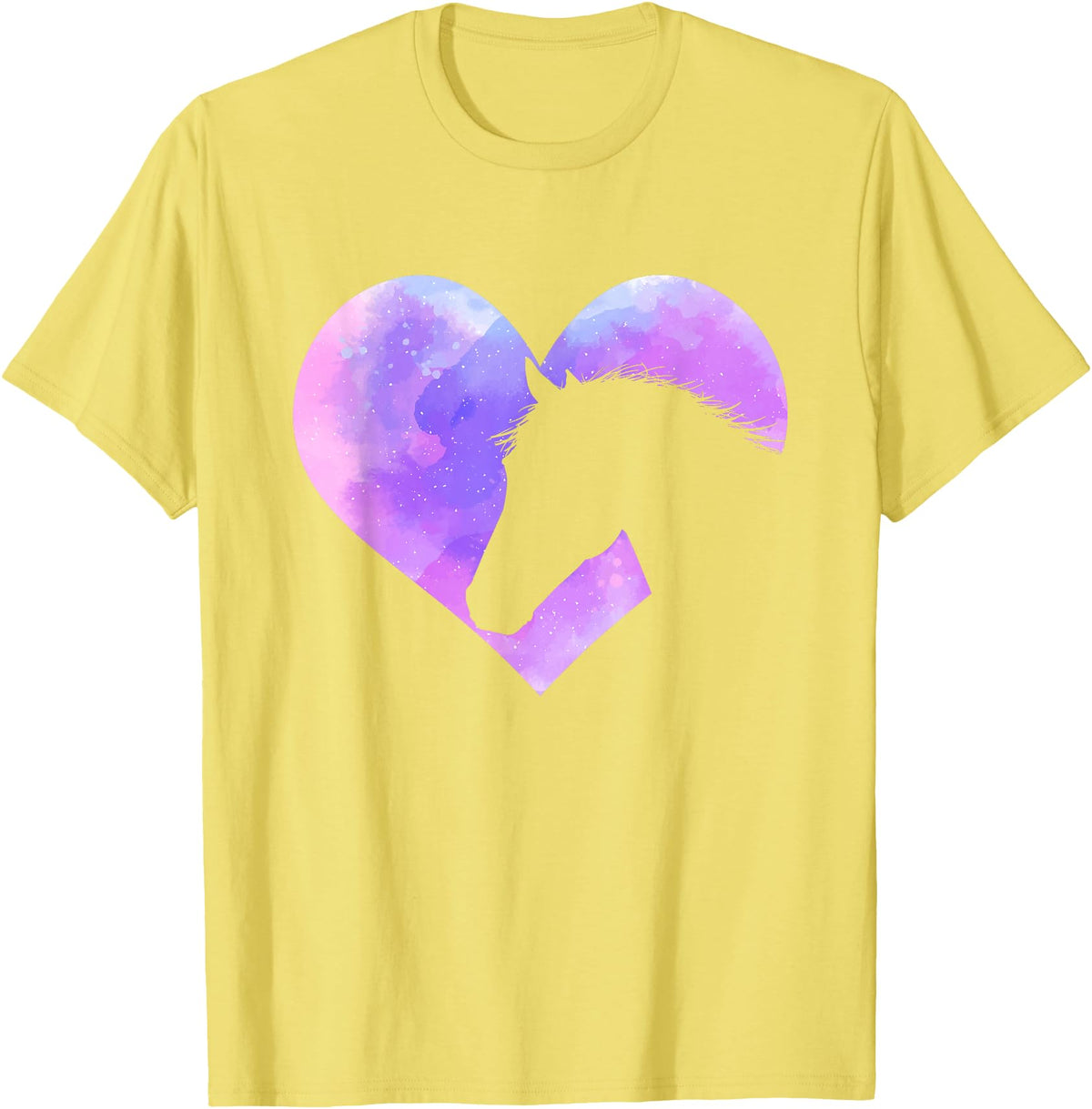 Funny Horse Shirts Horse Head Heart Shaped Design - Horseman Horseback Rider T-Shirt - Lemon Yellow