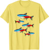 Neon Tetras Aquarium Tees Neon Tetras Aquarium Schooling Fish Tank Lovers T-Shirt - Lemon Yellow