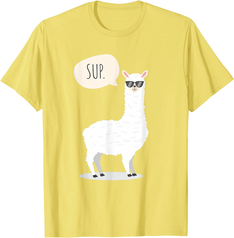 Funny & Cute Llama Gifts by OMG Sup No Drama Llama Alpaca T-Shirt - Lemon Yellow
