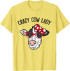 Funny Cow Lover Gifts Crazy Cow Lady T-Shirt - Lemon Yellow