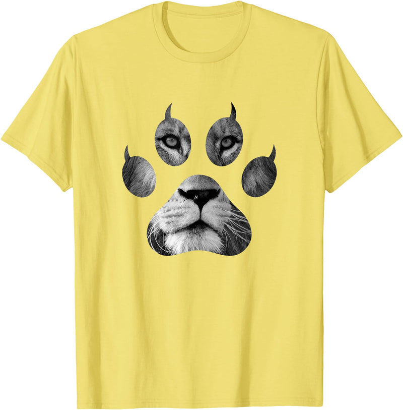 Lion Paw T-Shirts Lion Gifts Animal Paw Shirts Lion Paw Shirt Lion Lover Shirts Animal Shirts Lion Gift T-Shirt - Lemon Yellow