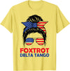 Messy Bun Bear Foxtrots Deltas Tangos Funny Tees Messy Bun Foxtrots Deltas Tangos Bear Foxtrots Deltas Tango T-Shirt - Lemon Yellow