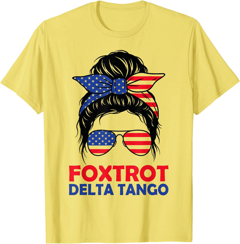 Messy Bun Bear Foxtrots Deltas Tangos Funny Tees Messy Bun Foxtrots Deltas Tangos Bear Foxtrots Deltas Tango T-Shirt - Lemon Yellow