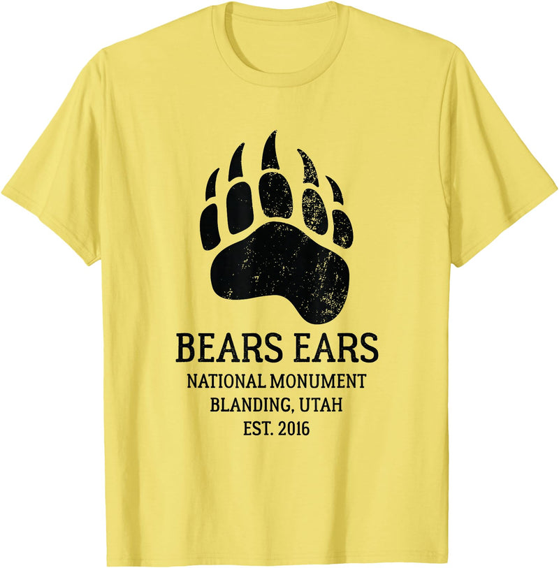 National Park Gifts Bears Ears National Monument Blanding Utah T-Shirt - Lemon Yellow
