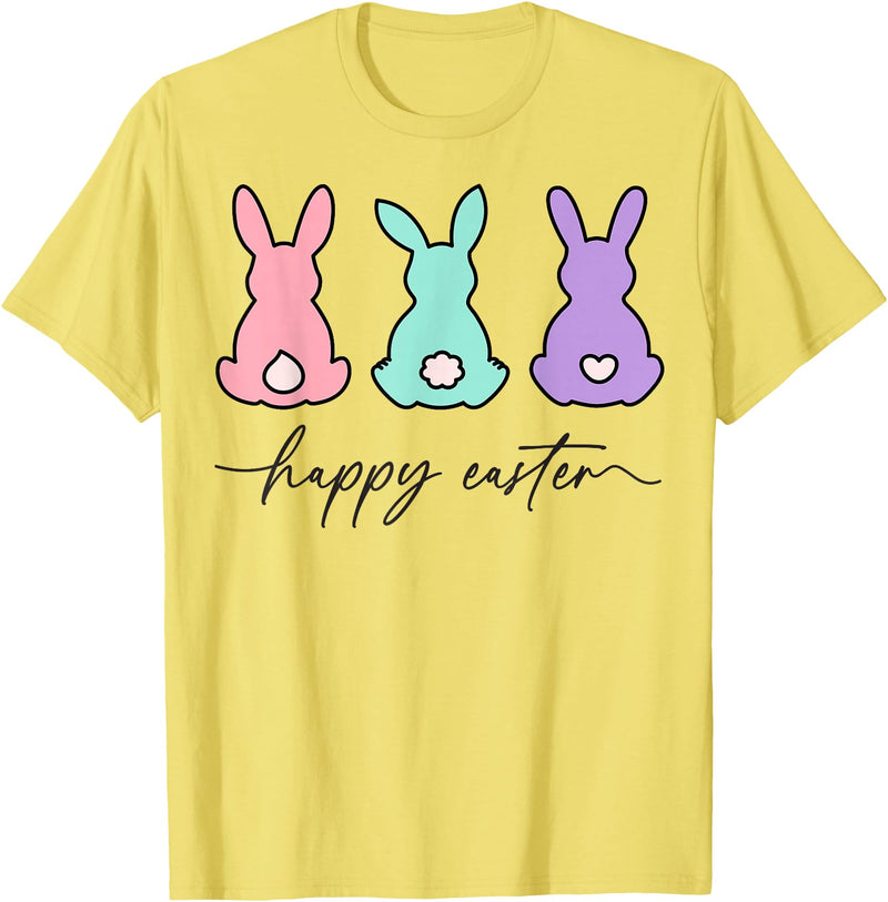 Happy Easter Bunny Rabbit Egg Hunt for Men, Women and Kids T-Shirt in Lemon Yellow