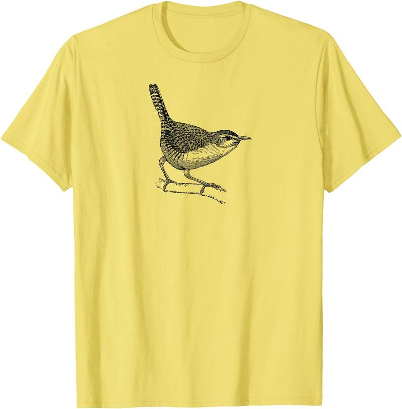 Birding Ornithologist Birds Wren Bird T-Shirt - Lemon Yellow