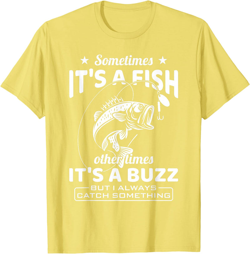 BCC Fishing Fisherman Angler Fish Lover Graphic Always Catch Something Fishing Angler Fisherman Fish Hunter T-Shirt - Lemon Yellow