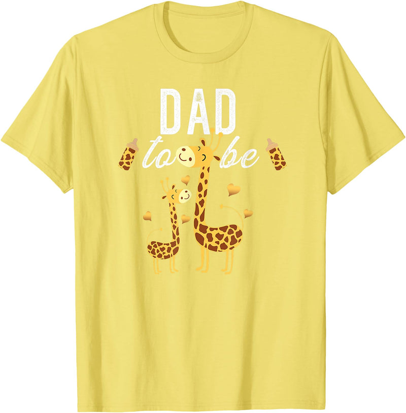 Giraffe Baby Shower Party Clothing For Dad Dad To Be Giraffe Baby Shower Cute T-Shirt - Lemon Yellow