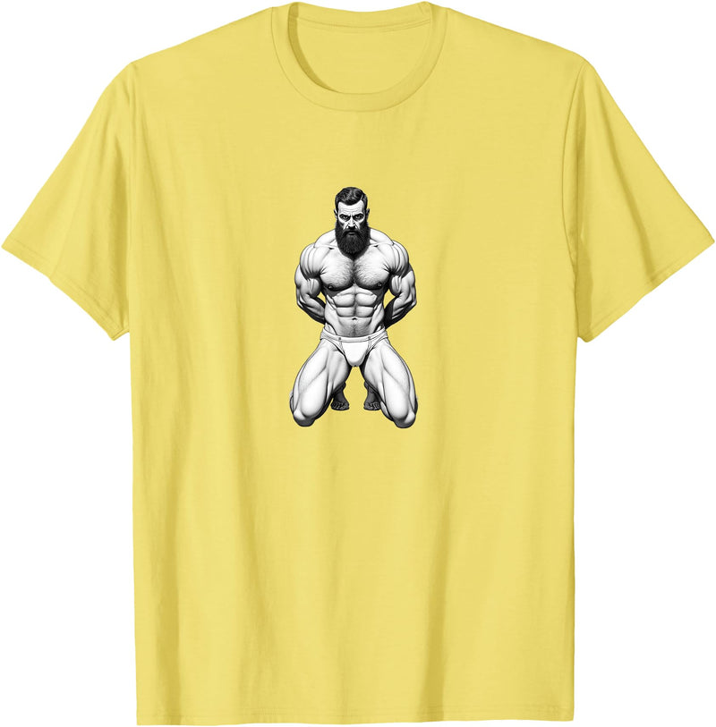 Jay Moe Design Bear, Pride, Gay Pride, Bear Pride Flag, Gay, Rainbow Flag T-Shirt - Lemon Yellow