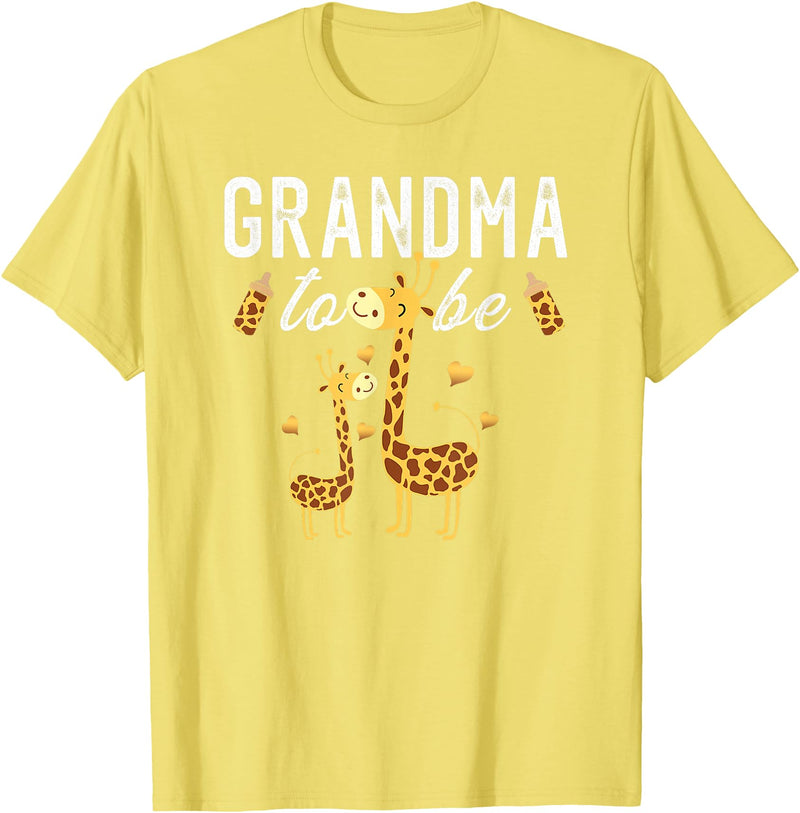 Giraffe Baby Shower Party Ideas For Grandma To Be Grandma To Be Giraffe Baby Shower Cute T-Shirt - Lemon Yellow
