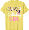 Cow Birthday Shirt For Family Men Women Cow Lover Grandpa Of The Birthday Girl Farm Cow 1 St Birthday Girl T-Shirt - Lemon