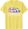 Funny Cow Lovers Graduation Party Outfit Co. Funny Cow Graduation I Graduated Can I Go Back To Bed Now T-Shirt - Lemon Yellow