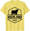 Farm Highland Cow Men Cattle Clothing Agriculture Scottish Highland Cow for Cattle Farmers T-Shirt - Lemon Yellow