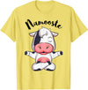 AdnDesigns Co. Funny Cow Yoga Shirts & Gifts Namoostee Cow Shirt Women Girls Cow Lover Gifts Namaste Yoga T-Shirt - Lemon