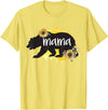 Classy Mom Quotes Co. Mama Bear Sunflower Cute Watercolor Best Mom Ever Theme T-Shirt - Lemon Yellow