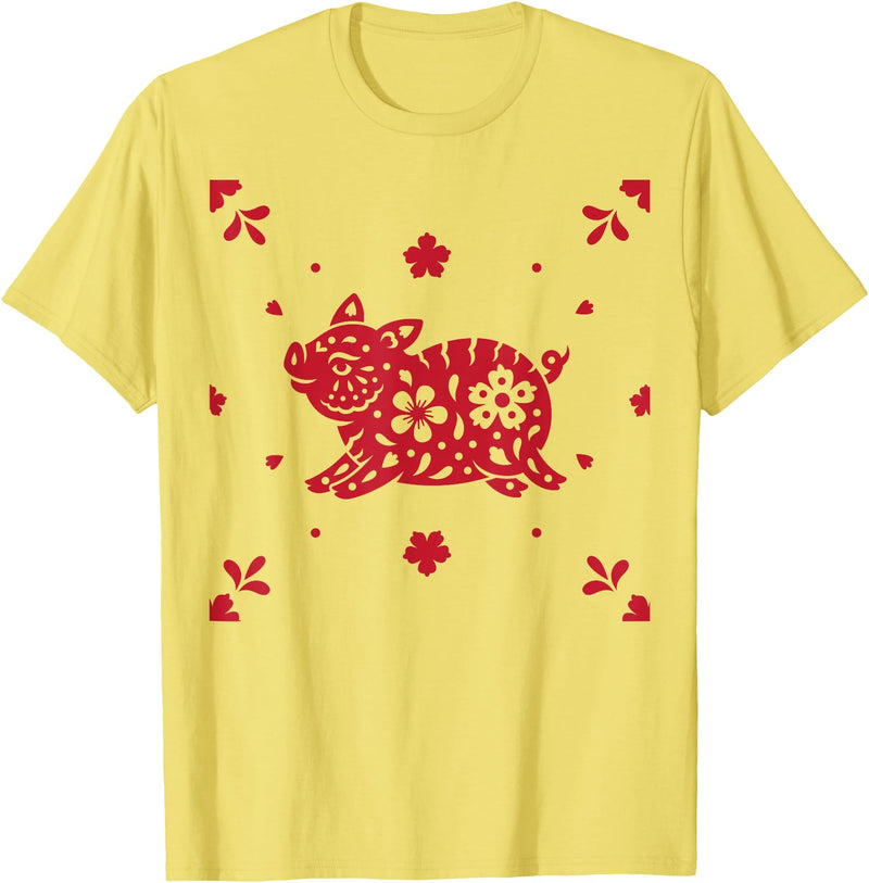 Chinese Zodiac Pig T-Shirt - Lemon Yellow