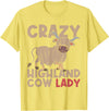 Scottish Animal Hairy Highland Cow Gift Crazy Highland Cow Lady Women Farmer Scottish Highland Cow T-Shirt - Lemon Yellow