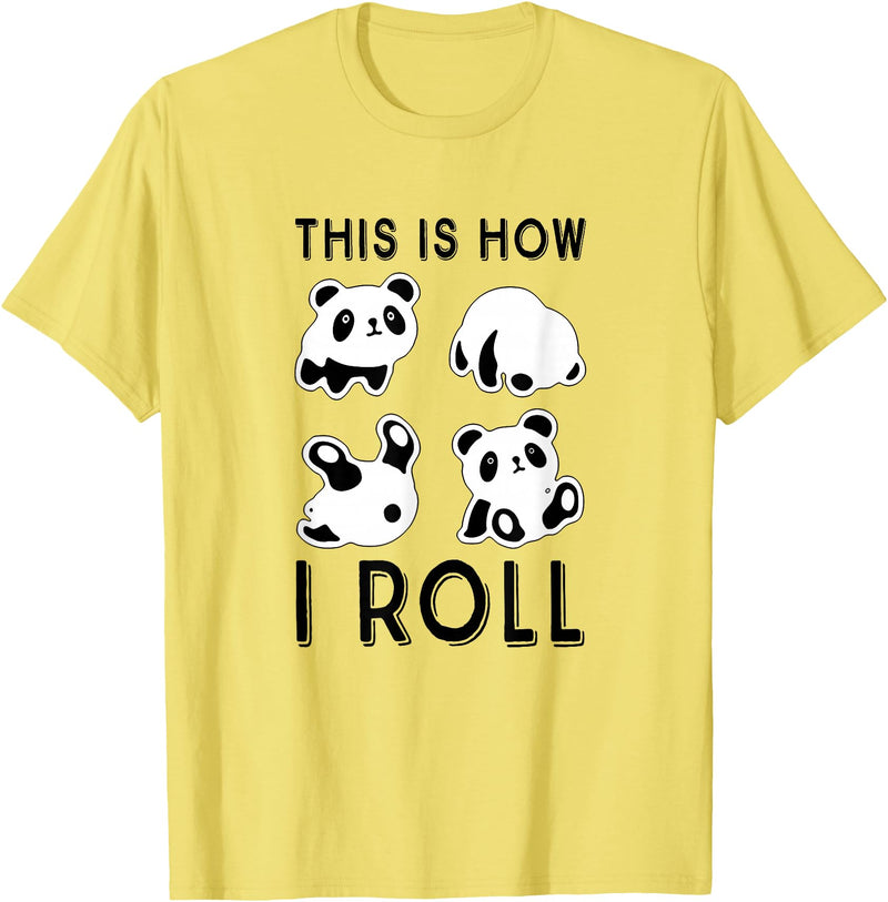 Funny Panda This Is How I Roll Cute Panda Cute Little Bear Panda, This Is How I Roll T-Shirt - Lemon Yellow