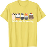 Guinea Pig Diversity Cute Rodent Lovers Celebrate Diversity Cute Party Theme Pet Lovers Guinea Pig T-Shirt - Lemon Yellow
