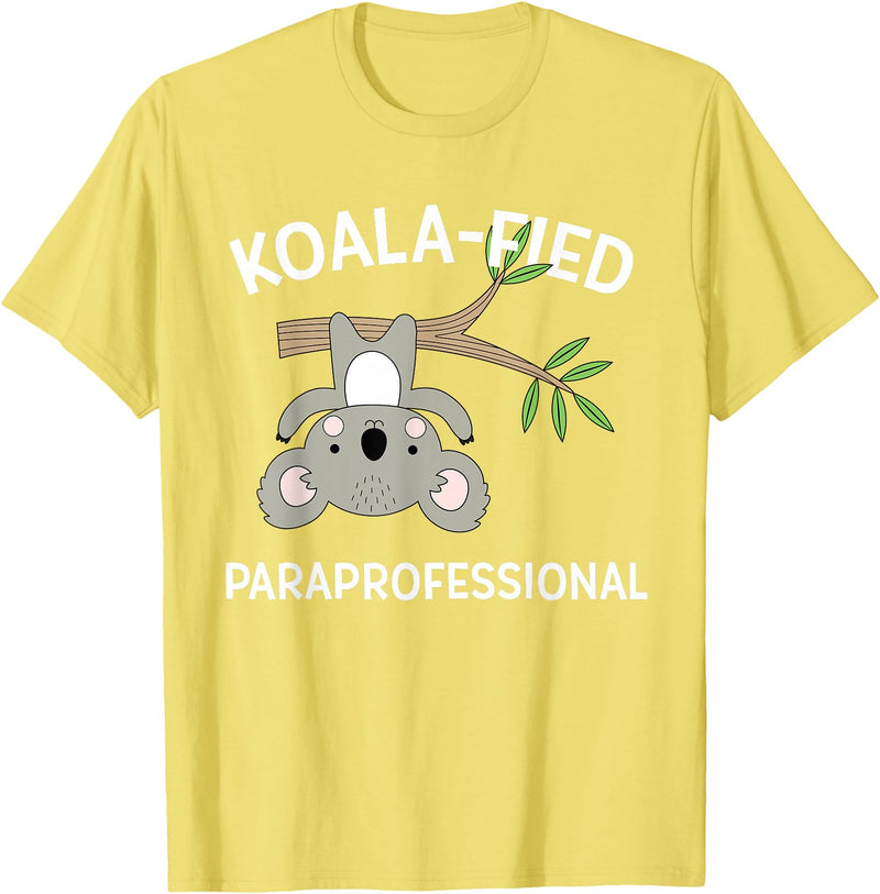 Teacher Gift T-Shirts and Apparel Cute Koala Paraprofessional Gift Appreciation T-Shirt T-Shirt - Lemon Yellow