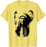 Three Horses Native American Indian Lakota Sioux Chief Three Horses Native American Lakota Sioux Wild West T-Shirt - Lemon Yellow