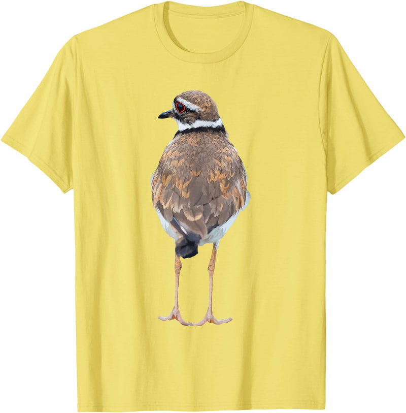 BJD Birds Killdeer Cute Graphic Print T-Shirt Bird Gift Bird Lover T-Shirt - Lemon Yellow