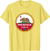 I Love Vacaville California CA Pride Apparel Shop I Love Vacaville California CA Flag and Bear Badge T-Shirt - Lemon Yellow