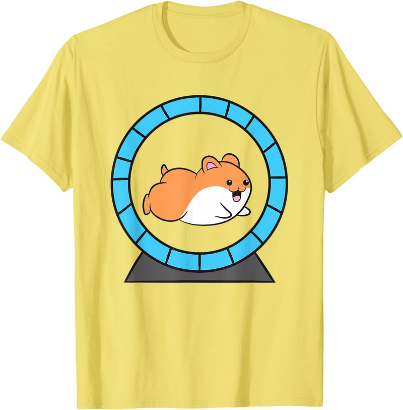 Hamster in a Hamster Wheel Pet Hamster T-Shirt - Lemon Yellow