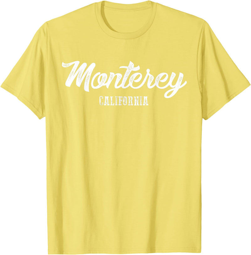 California Original Apparel Monterey T Shirt - California Souvenir Landmark Gift Shirt - Lemon Yellow