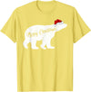 Matching Santa Polar Bear Christmas Gifts Polar Bear Animal Lover Xmas Santa Hat Polar Bear Christmas T-Shirt - Lemon Yellow