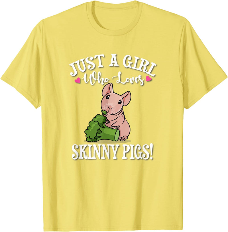 Owner Of Skinny Guinea Pig Gifts Shirts & Hoodies Kids Funny Girl Who Loves Hairless Guinea Pig Mom Lover T-Shirt - Lemon Yellow