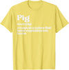 BBQ Barbecue Shirts Men Women Grilling Gifts Pig Definition Bacon Funny Bbq Barbecue Grill Men Women Kids T-Shirt - Lemon Yellow