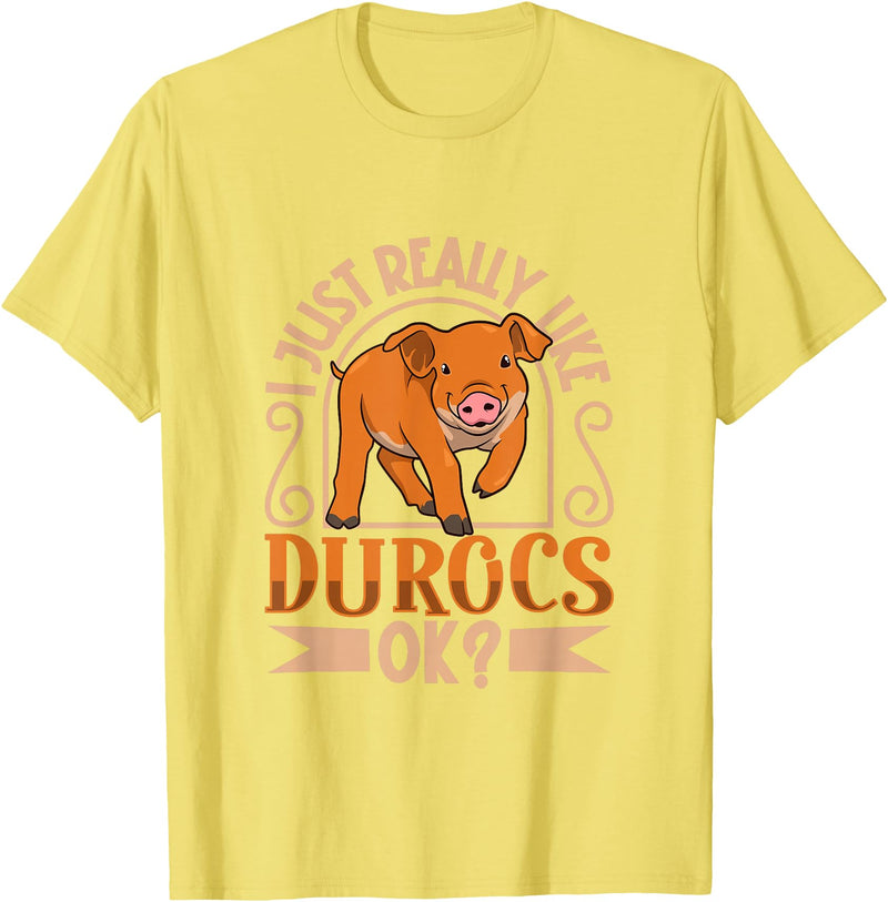 Creative Duroc Pig Designs I Love My Duroc Pig T-Shirt - Lemon Yellow