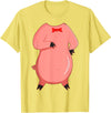 Animal Costume Shirts Piglet Costume T-Shirt for Halloween Pig Animal Cosplay Tee - Lemon Yellow