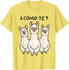 GoshWow Como Te Llamas Shirt Funny Llama Spanish Teacher Joke T-Shirt - Lemon Yellow