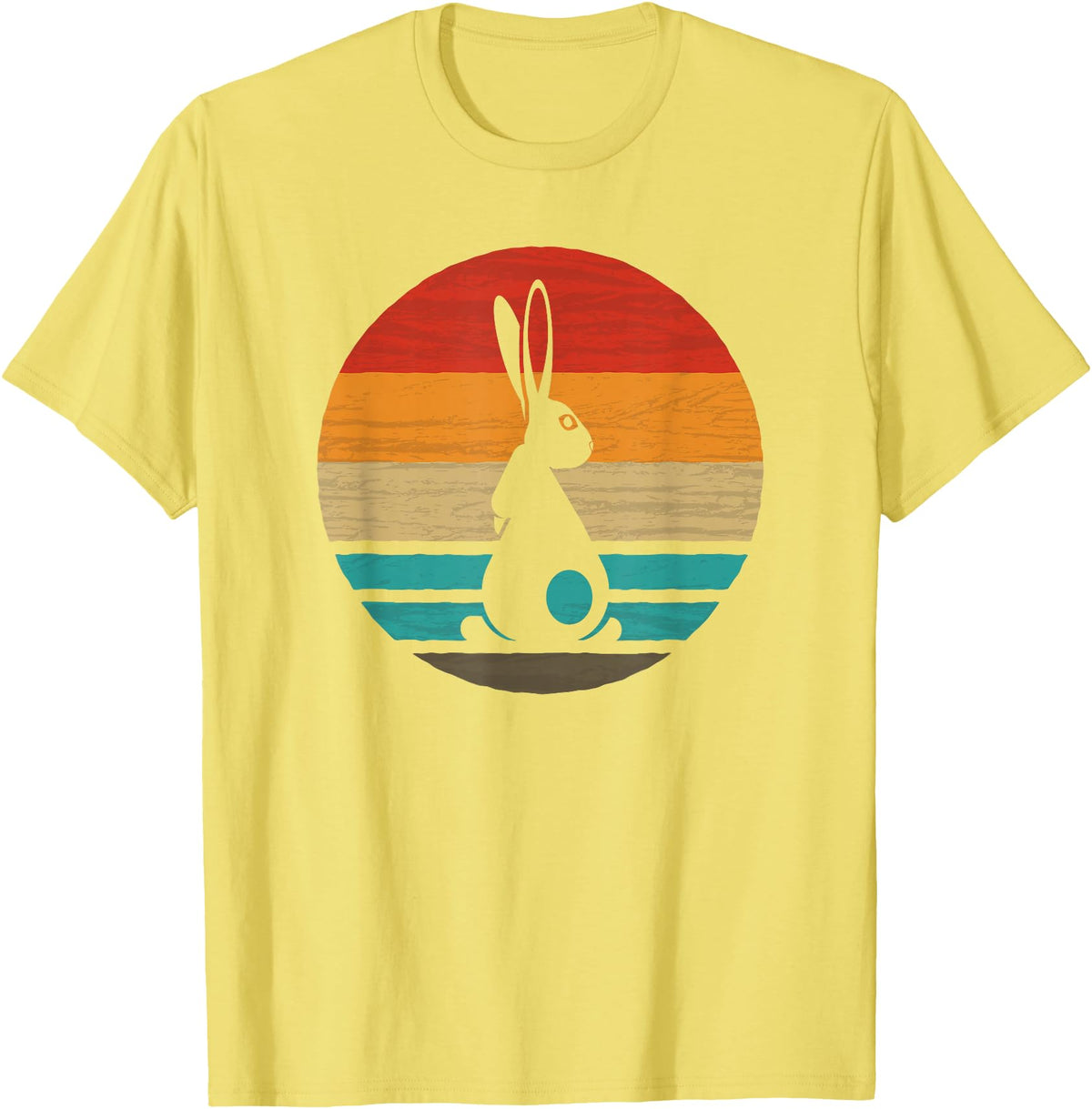 Rabbit Retro Style Vintage T-Shirt in Lemon Yellow