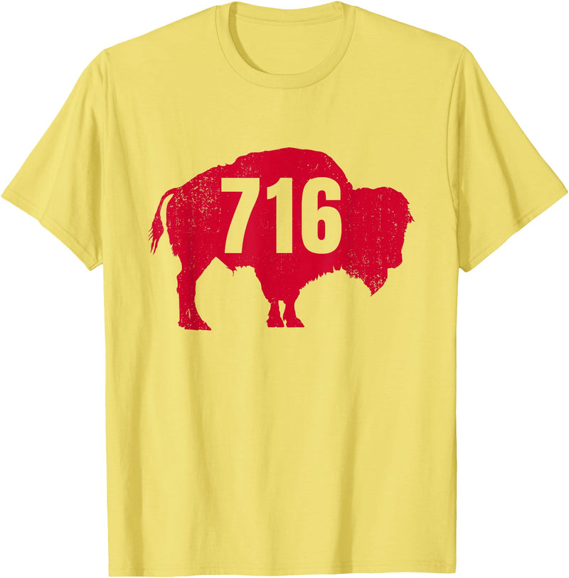 EmmaLoo Tees Buffalo New York BFLO B-Lo WNY Shirts 716 Area Code Buffalo New York BFLO WNY T-Shirt T-Shirt - Lemon Yellow