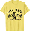 We Love Lake Tahoe - California Nevada Lake Tahoe California Nevada Mountains Bear Nature Vintage T-Shirt - Lemon Yellow