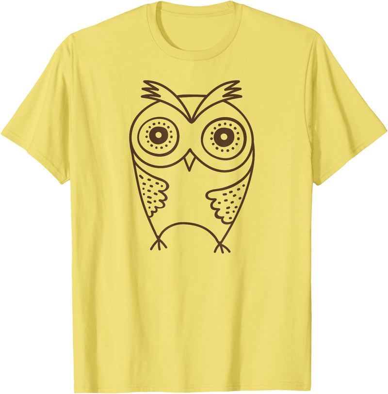 Mel & Bear Owl T-Shirts for Men and Women, Cute Owl Gifts for Birthday T-Shirt - Lemon Yellow