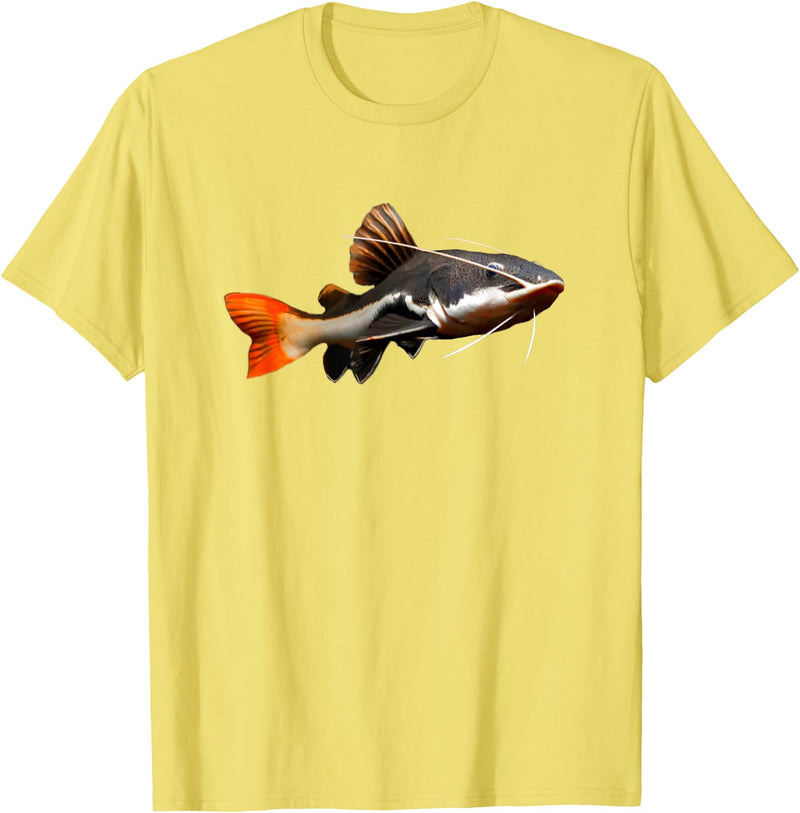 Redtail Catfish Keepers Tees Redtail Catfish Large Aquarium Fish Tank Catfish Lovers T-Shirt - Lemon Yellow