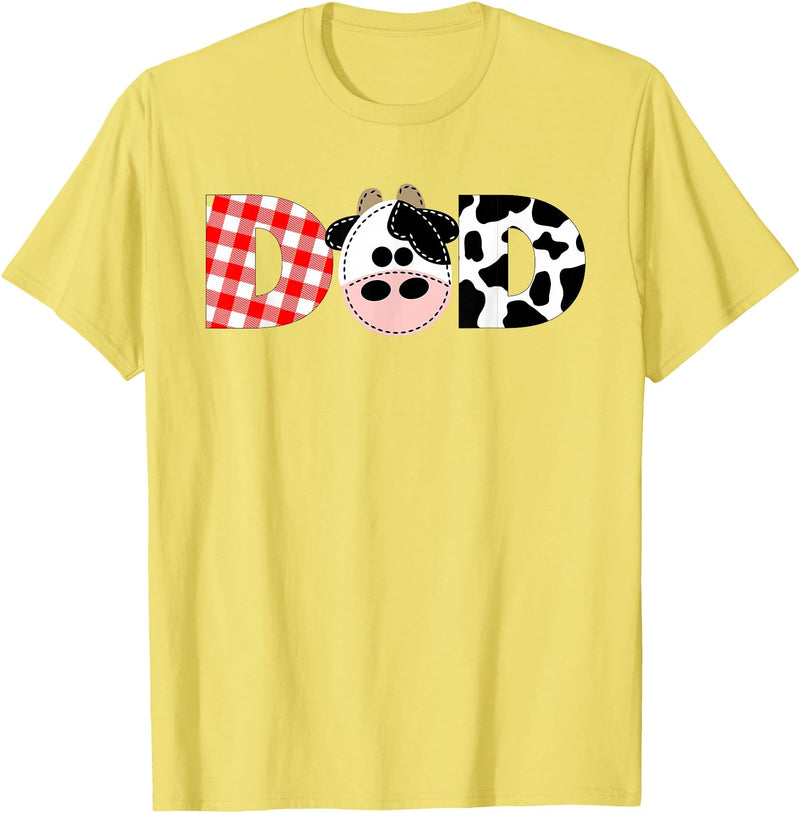 Funny Cow Mom And Dad Birthday Family Tees Dad of The Birthday for Boy Cow Farm 1st Birthday Cow Daddy T-Shirt - Lemon Yellow