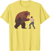 Outdoor lover funny outfits Bear Challenge - Funny Man Against Wild Bear Fighting T-Shirt - Lemon Yellow
