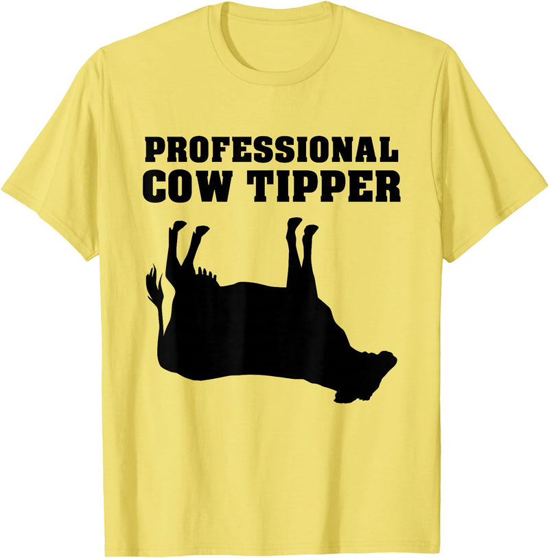 Cow Tipping Apparel Professional Cow Tipper - Cow Tipping T-Shirt - Lemon Yellow