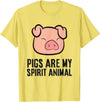 Pig Lover and Pig Farmer Gifts And Tees Pig Lover My Spirit Animal Is A Pig T-Shirt - Lemon Yellow